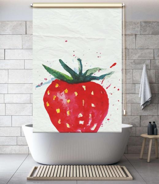 Extartiqe Duschrollo - Erdbeere modernes Rollo Made in Germany